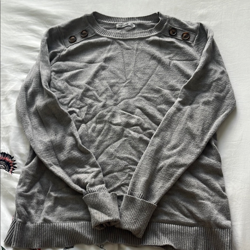 Grey Button Sweater - image 1
